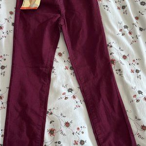 WAX Jean High Rise Butt Push Up Burgundy Pants